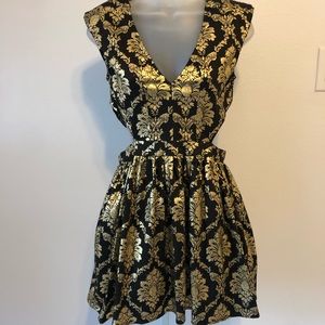 Funky Gold & Baroque Printed Dress